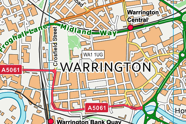 WA1 1UG map - OS VectorMap District (Ordnance Survey)