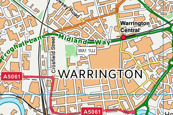WA1 1UJ map - OS VectorMap District (Ordnance Survey)
