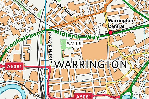 WA1 1UL map - OS VectorMap District (Ordnance Survey)