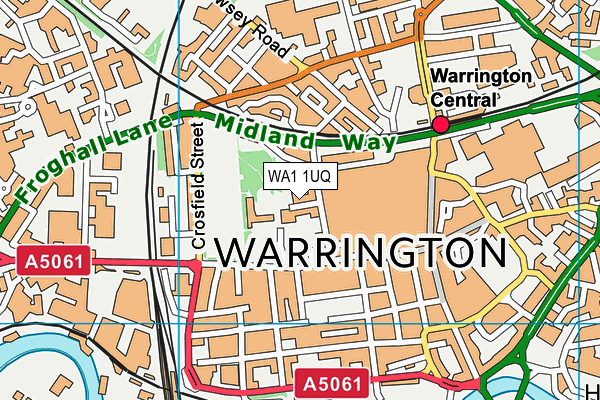 WA1 1UQ map - OS VectorMap District (Ordnance Survey)