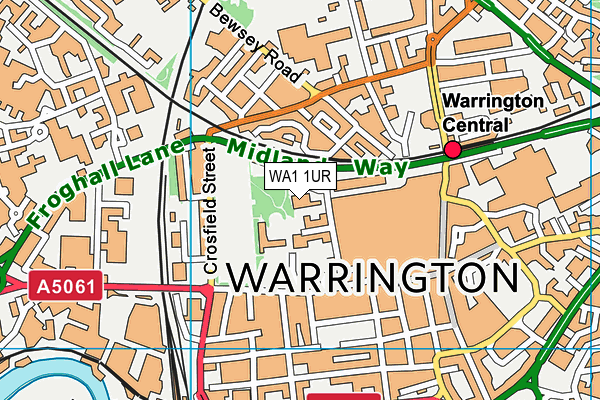 WA1 1UR map - OS VectorMap District (Ordnance Survey)