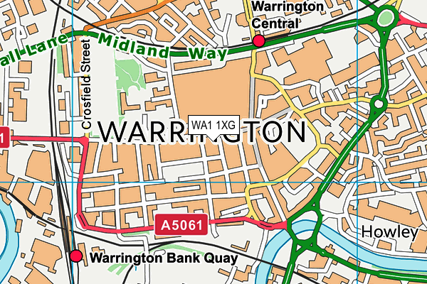 WA1 1XG map - OS VectorMap District (Ordnance Survey)