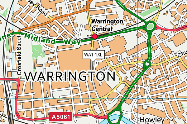 WA1 1XL map - OS VectorMap District (Ordnance Survey)