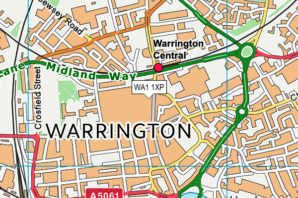 WA1 1XP map - OS VectorMap District (Ordnance Survey)