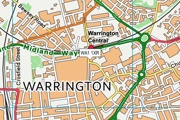 WA1 1XR map - OS VectorMap District (Ordnance Survey)