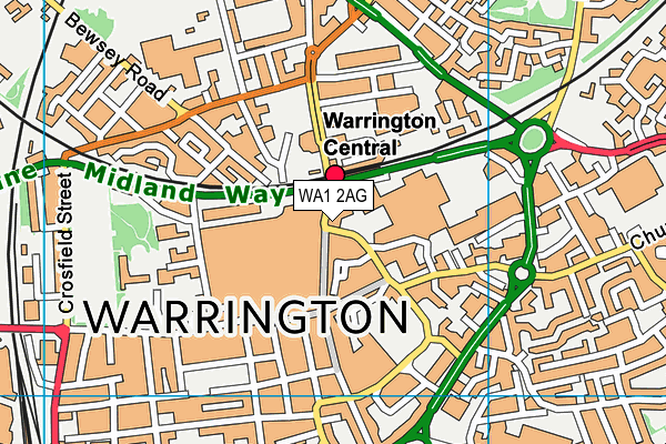 WA1 2AG map - OS VectorMap District (Ordnance Survey)