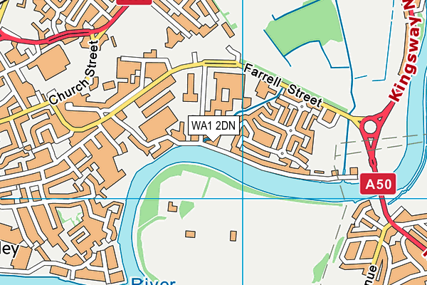 WA1 2DN map - OS VectorMap District (Ordnance Survey)