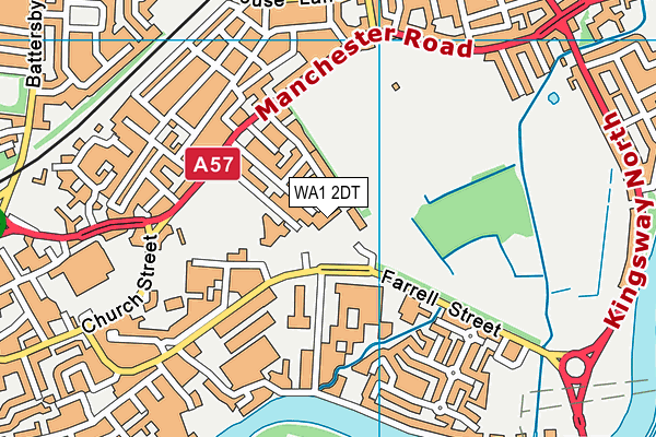 WA1 2DT map - OS VectorMap District (Ordnance Survey)