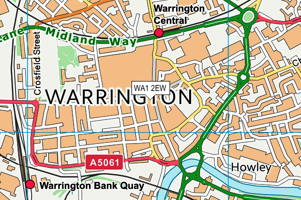 WA1 2EW map - OS VectorMap District (Ordnance Survey)