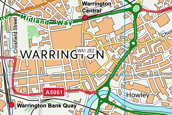 WA1 2EZ map - OS VectorMap District (Ordnance Survey)