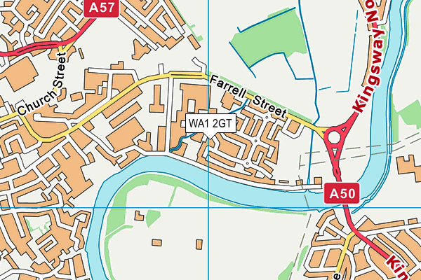 WA1 2GT map - OS VectorMap District (Ordnance Survey)