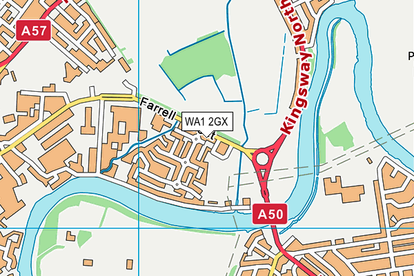 WA1 2GX map - OS VectorMap District (Ordnance Survey)