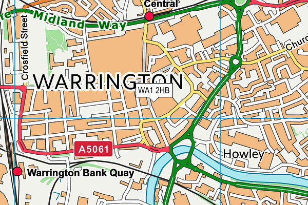 WA1 2HB map - OS VectorMap District (Ordnance Survey)