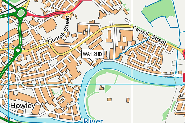 WA1 2HD map - OS VectorMap District (Ordnance Survey)