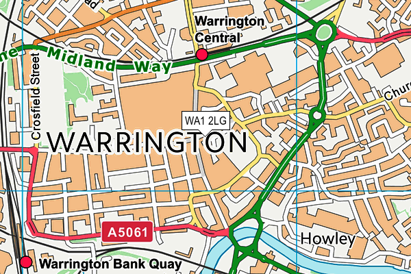WA1 2LG map - OS VectorMap District (Ordnance Survey)