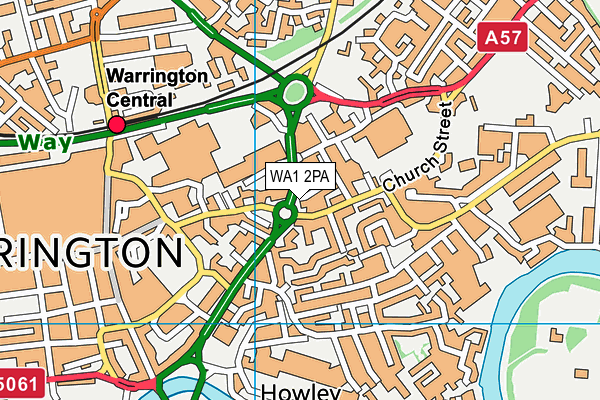 Puregym (Warrington Central) map (WA1 2PA) - OS VectorMap District (Ordnance Survey)
