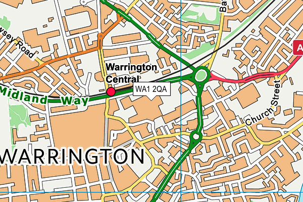 WA1 2QA map - OS VectorMap District (Ordnance Survey)