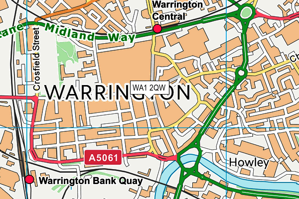 WA1 2QW map - OS VectorMap District (Ordnance Survey)