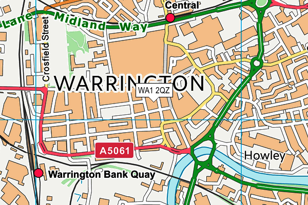 WA1 2QZ map - OS VectorMap District (Ordnance Survey)