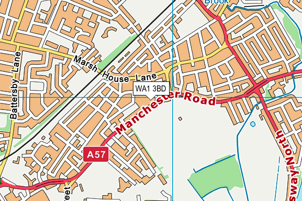 WA1 3BD map - OS VectorMap District (Ordnance Survey)