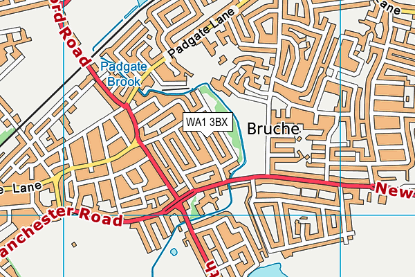 WA1 3BX map - OS VectorMap District (Ordnance Survey)