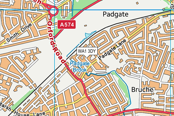 WA1 3DY map - OS VectorMap District (Ordnance Survey)