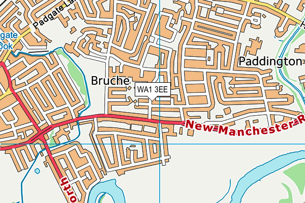 WA1 3EE map - OS VectorMap District (Ordnance Survey)