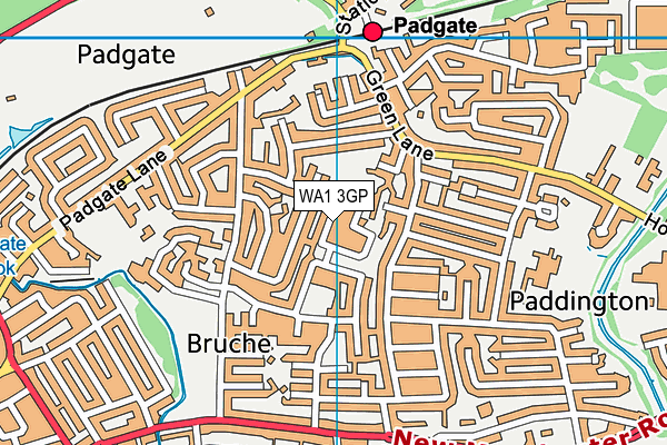 WA1 3GP map - OS VectorMap District (Ordnance Survey)