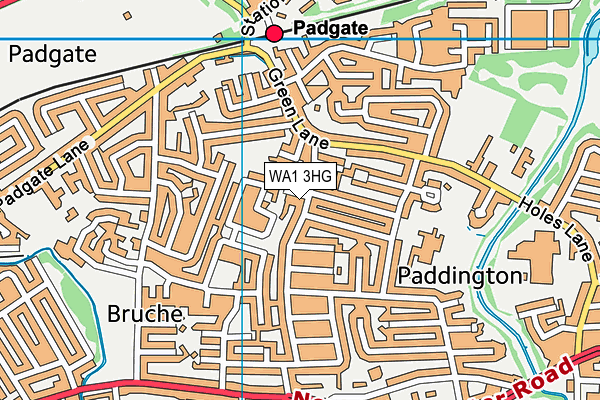 WA1 3HG map - OS VectorMap District (Ordnance Survey)