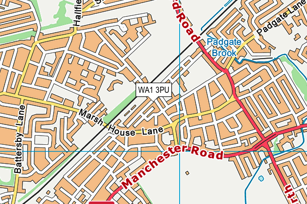 WA1 3PU map - OS VectorMap District (Ordnance Survey)