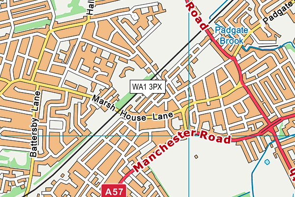 WA1 3PX map - OS VectorMap District (Ordnance Survey)