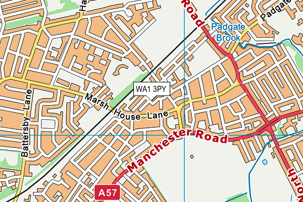 WA1 3PY map - OS VectorMap District (Ordnance Survey)