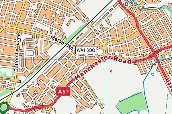 WA1 3QQ map - OS VectorMap District (Ordnance Survey)