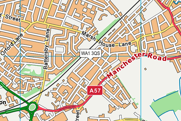 WA1 3QS map - OS VectorMap District (Ordnance Survey)