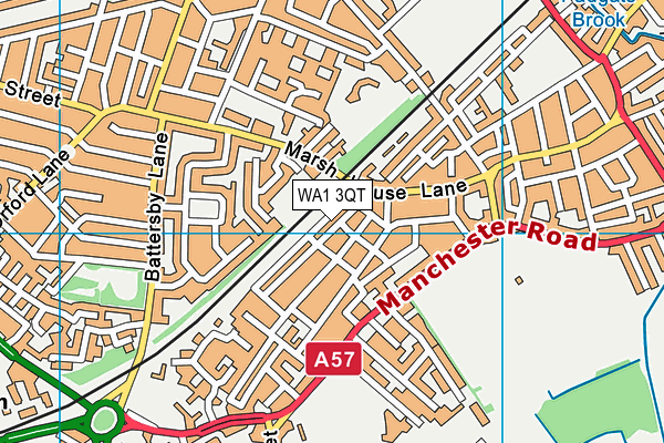 WA1 3QT map - OS VectorMap District (Ordnance Survey)