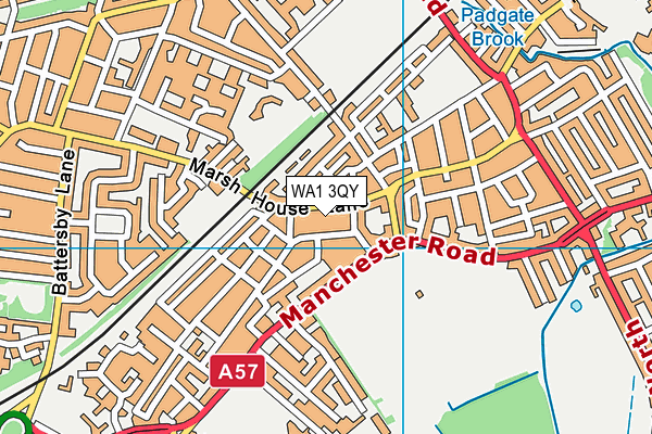 WA1 3QY map - OS VectorMap District (Ordnance Survey)