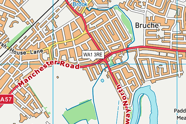 WA1 3RE map - OS VectorMap District (Ordnance Survey)