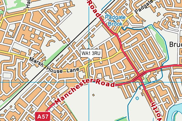 WA1 3RU map - OS VectorMap District (Ordnance Survey)