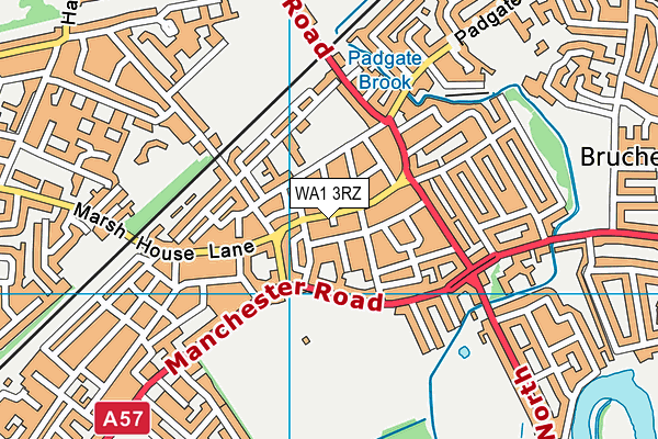 WA1 3RZ map - OS VectorMap District (Ordnance Survey)
