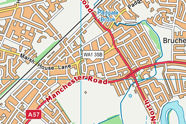 WA1 3SB map - OS VectorMap District (Ordnance Survey)