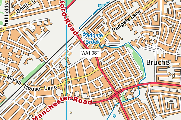 WA1 3ST map - OS VectorMap District (Ordnance Survey)