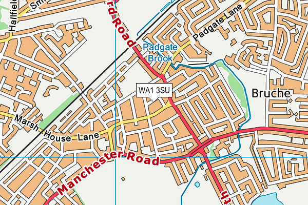 WA1 3SU map - OS VectorMap District (Ordnance Survey)