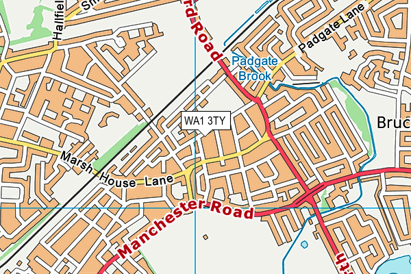 WA1 3TY map - OS VectorMap District (Ordnance Survey)