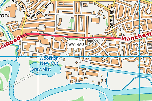 WA1 4AU map - OS VectorMap District (Ordnance Survey)