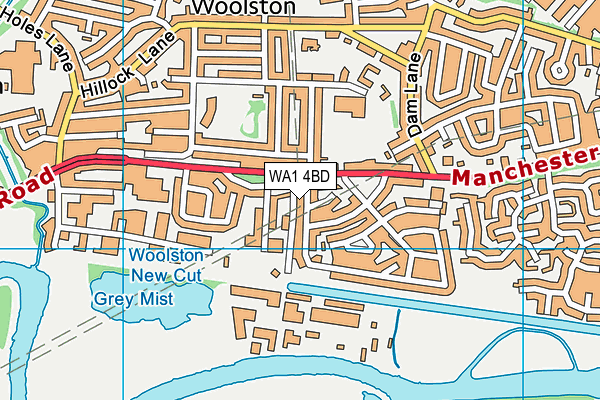 WA1 4BD map - OS VectorMap District (Ordnance Survey)