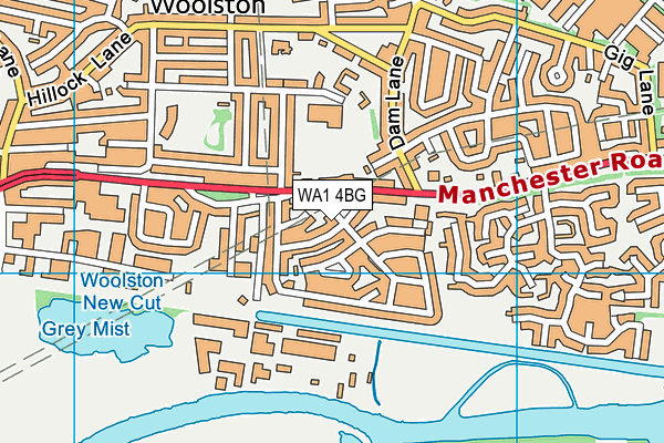 WA1 4BG map - OS VectorMap District (Ordnance Survey)