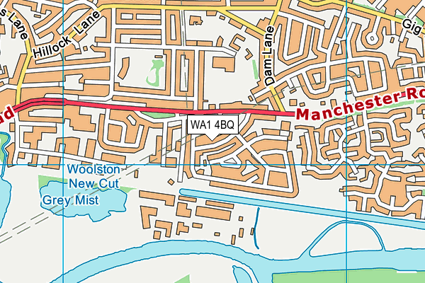 WA1 4BQ map - OS VectorMap District (Ordnance Survey)