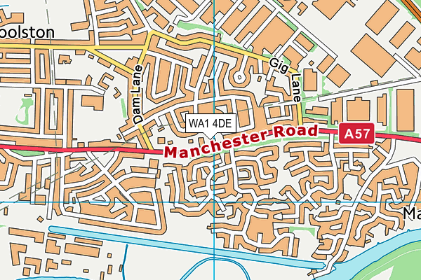 WA1 4DE map - OS VectorMap District (Ordnance Survey)