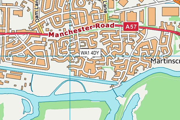 WA1 4DY map - OS VectorMap District (Ordnance Survey)