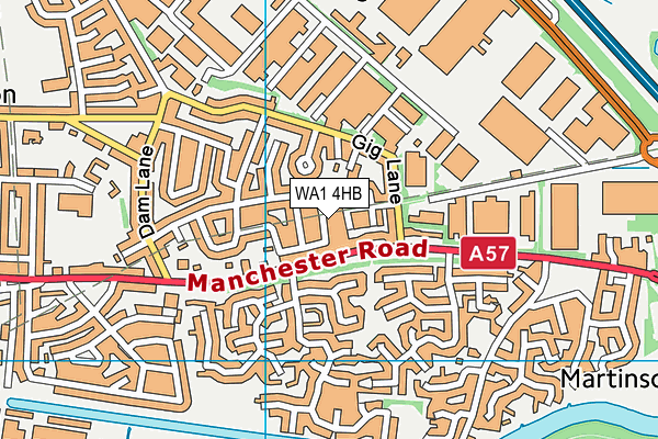 WA1 4HB map - OS VectorMap District (Ordnance Survey)